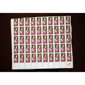 MNH 1957 Scott #1326 Madonna & Child 5 Cent Stamp Sheet of 50 Stamps